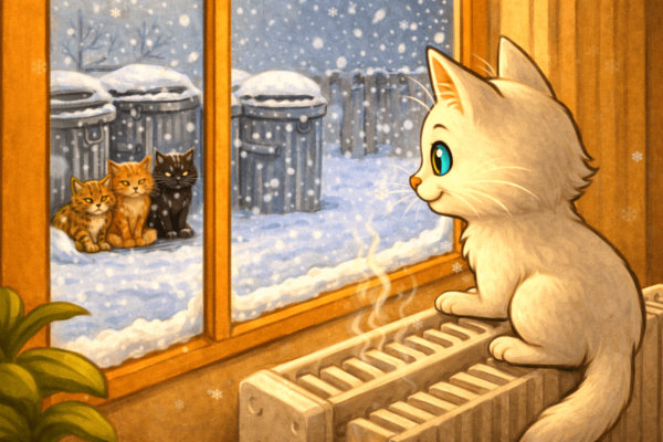 Regina Yuki și pisicile de la pubelă – două lumi, aceeași iarnă