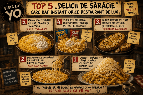 Top 5 „delicii de sărăcie” care bat instant orice restaurant de lux