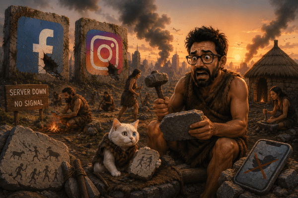 Apocalypse Now: Au picat Facebook și Instagram, iar omenirea a fost trimisă înapoi în epoca de piatră