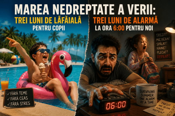 Marea nedreptate a verii: Trei luni de lăfăială pentru copii, trei luni de alarmă la ora 6:00 pentru noi